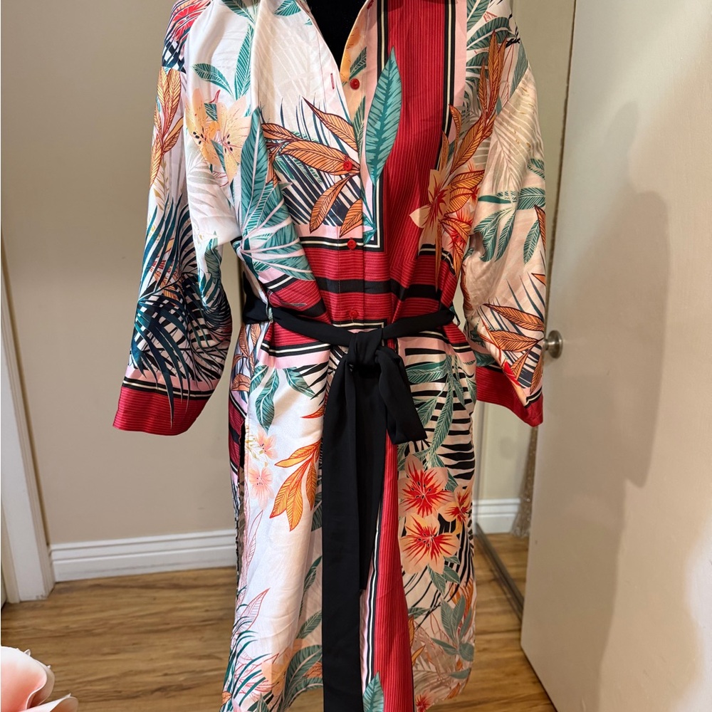 Zara Multicolor Tropical Print Women's Robe
